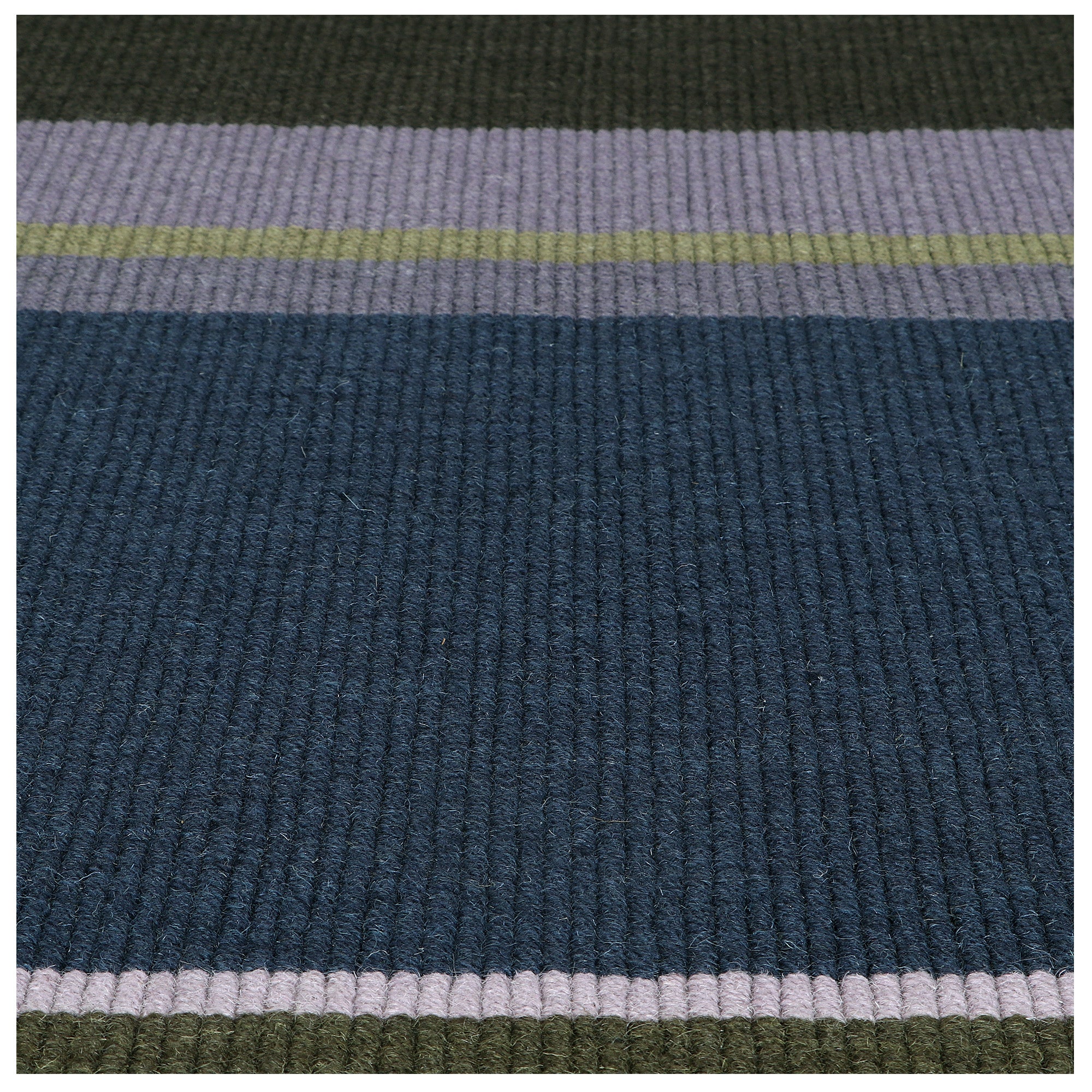 Handloom Wool Multicolor Striped Area Rug