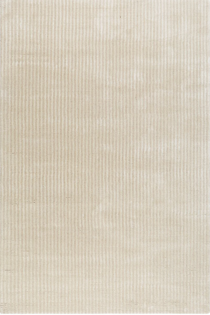 Handloom Wool and Viscose Beige Rug