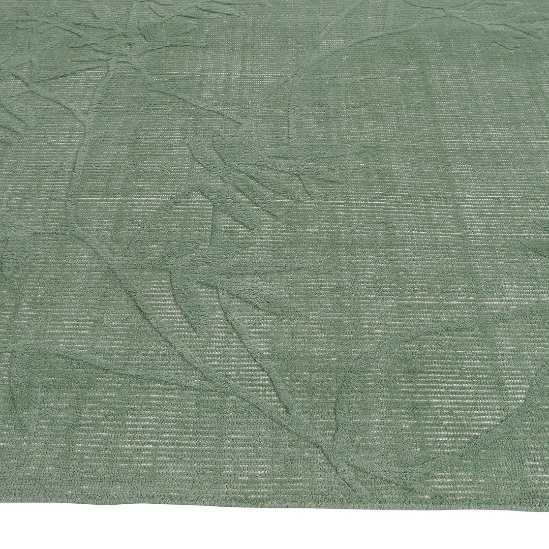 Handloom Indian Wool Sage Green Area Rug