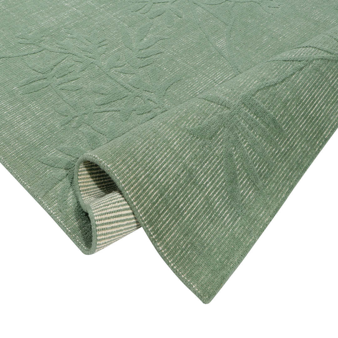 Handloom Indian Wool Sage Green Area Rug