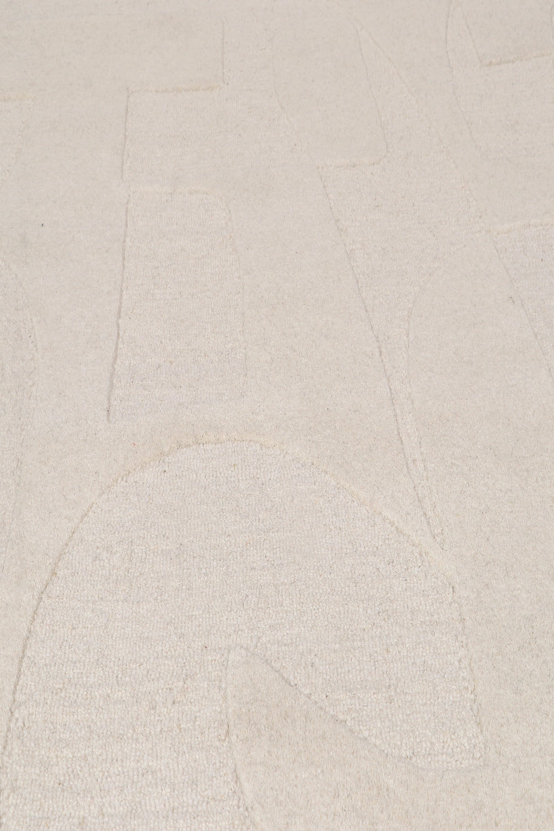 Hand tufted Wool White Rug