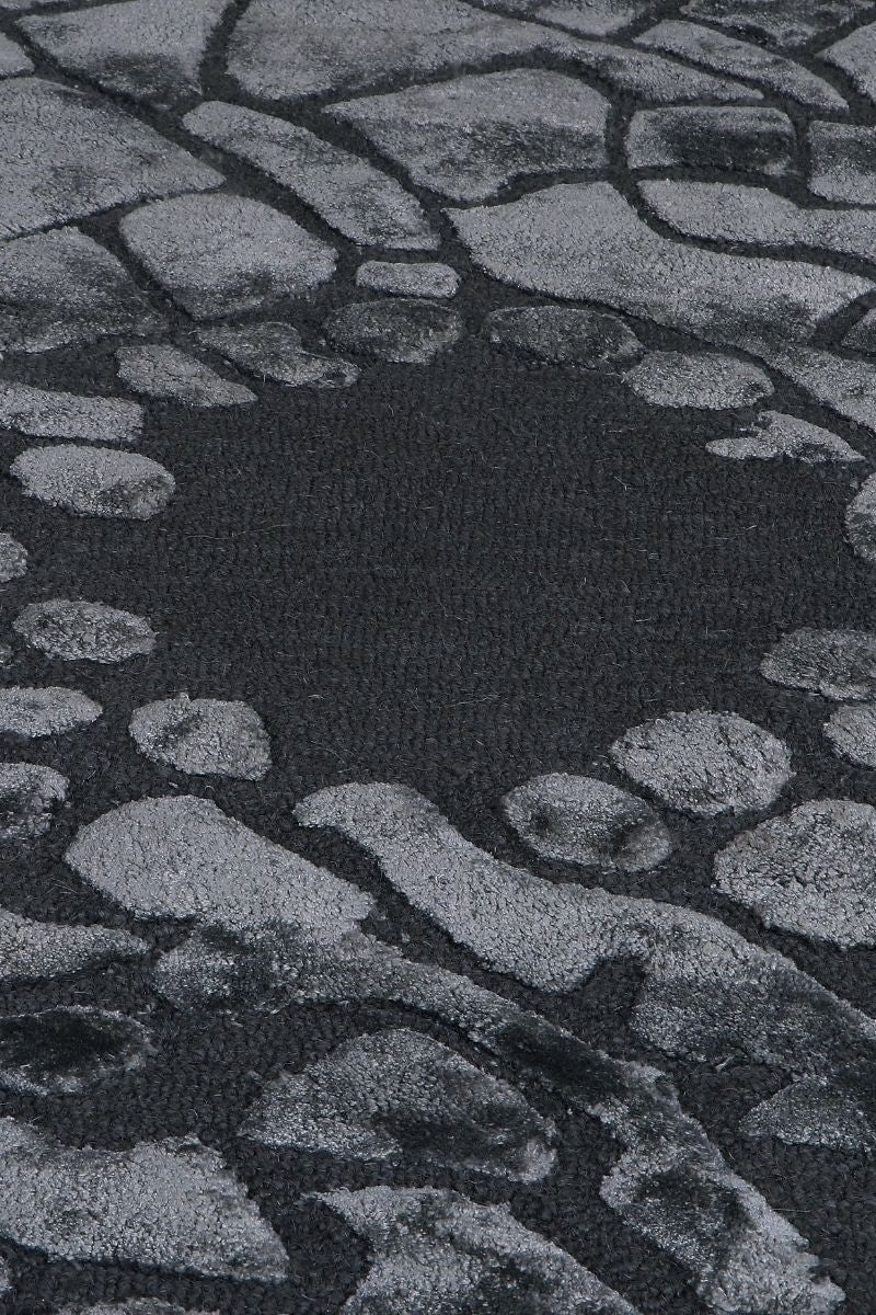 Hand Tufted Wool and Viscose Round Purple Area Rug