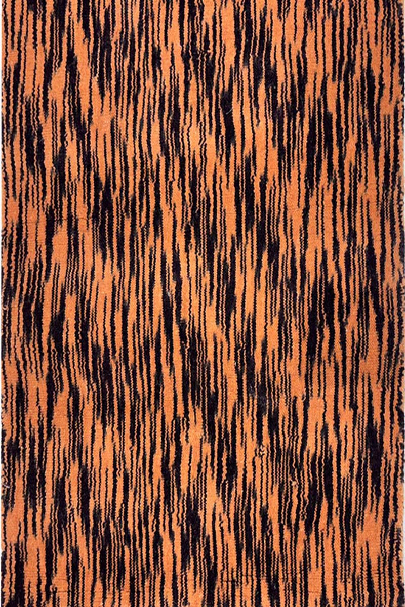 Hand Knotted Wool Orange Runner
