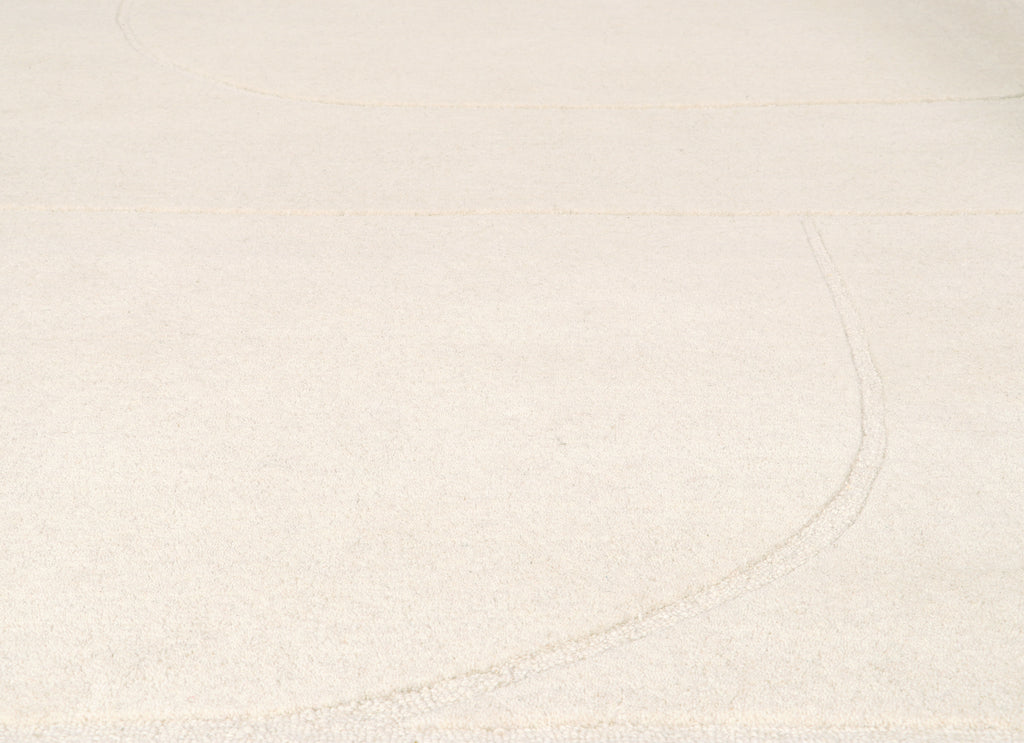 Hand Tufted Indian Wool White Rug