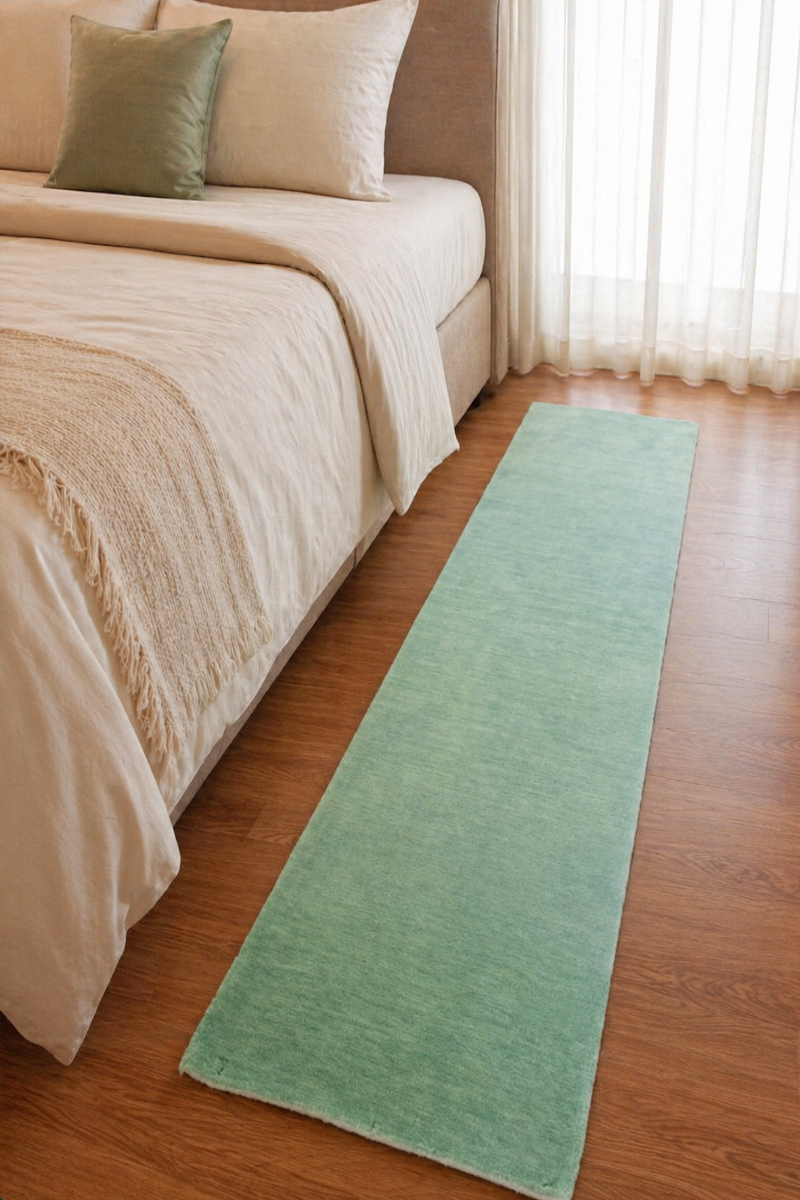 Handloom Wool Green Area Rug