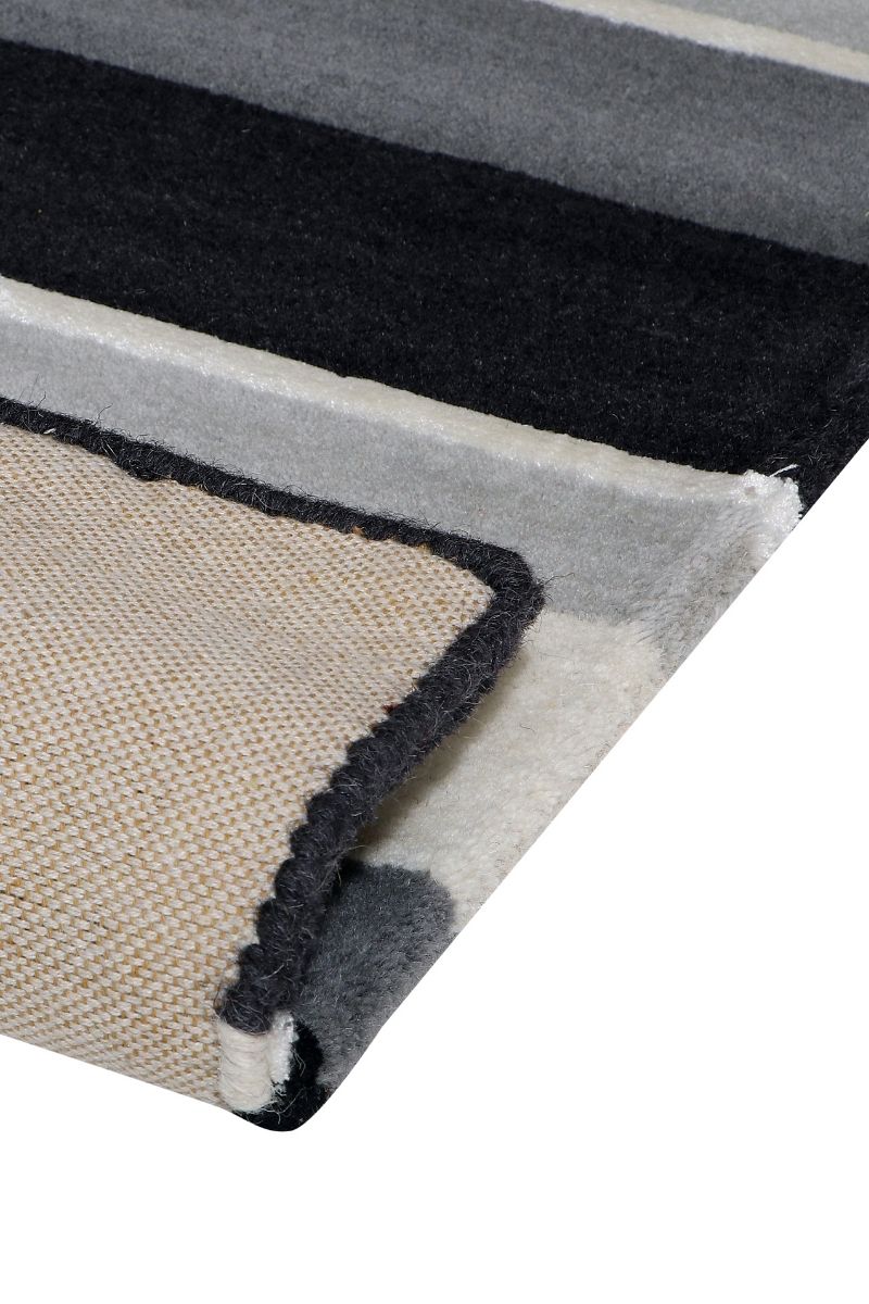 Hand Tufted Wool and Viscose Striped Multicolor Rug