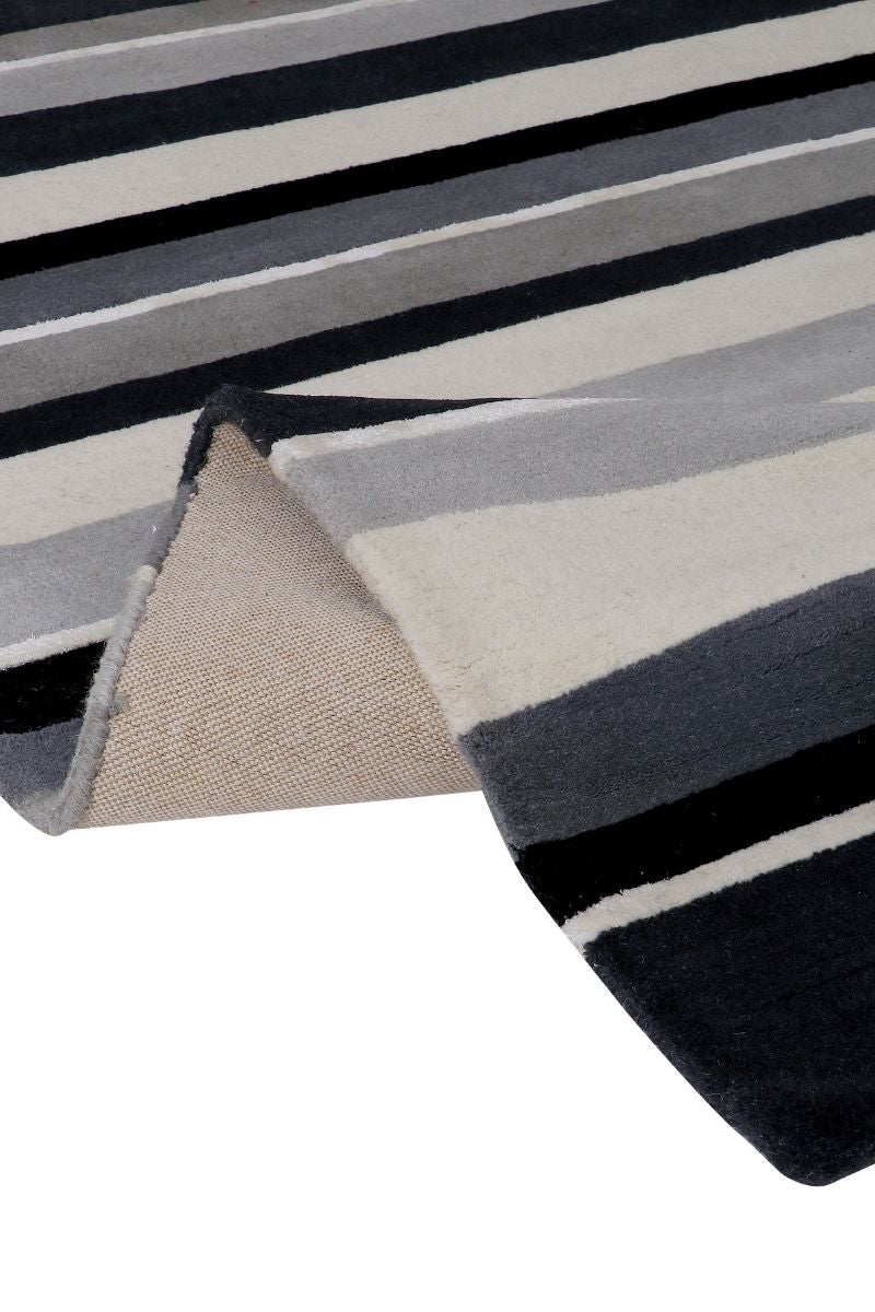 Hand Tufted Wool and Viscose Striped Multicolor Rug