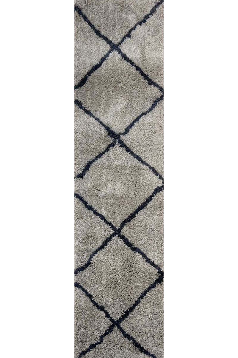 Handtufted  Wool Navy Blue Bedside Runner