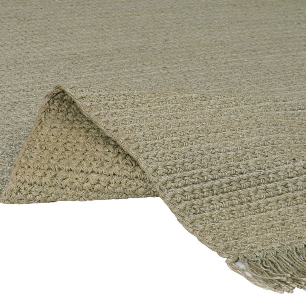 Hand Crochet Beige Jute Rug
