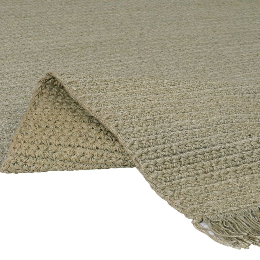 Hand Crochet Sage Green Jute Area Rug