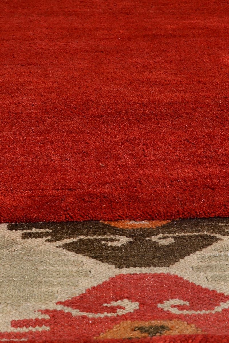Hand Knotted Wool Red Area Rug