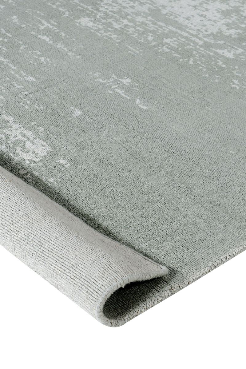 Handloom Printed Cotton Grey Area Rug