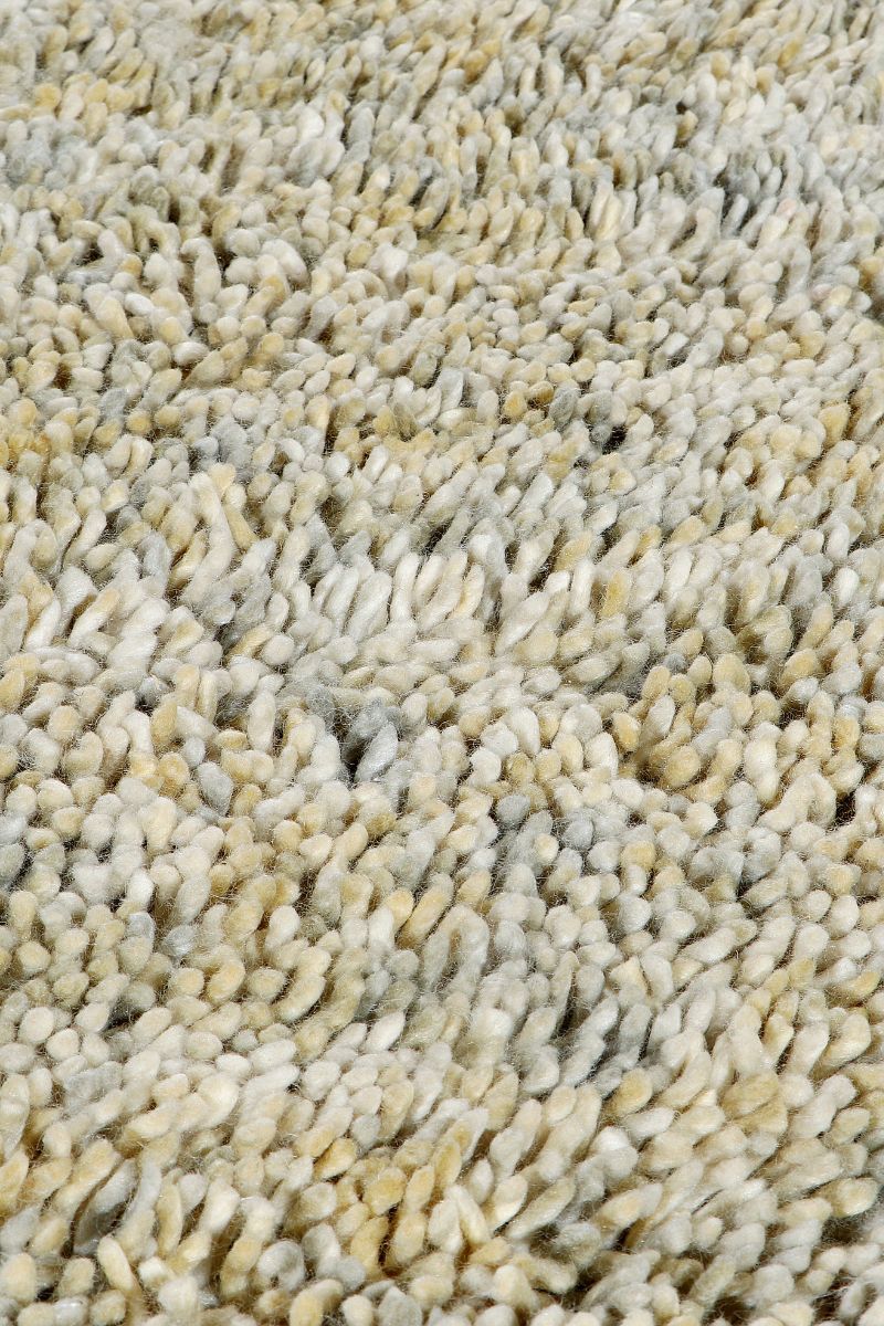 Handloom Wool Beige Shaggy Area Rug