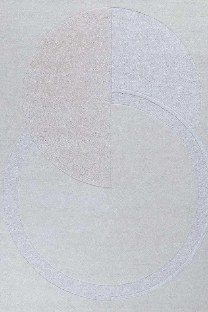 Hand Tufted Wool and Viscose White Rug