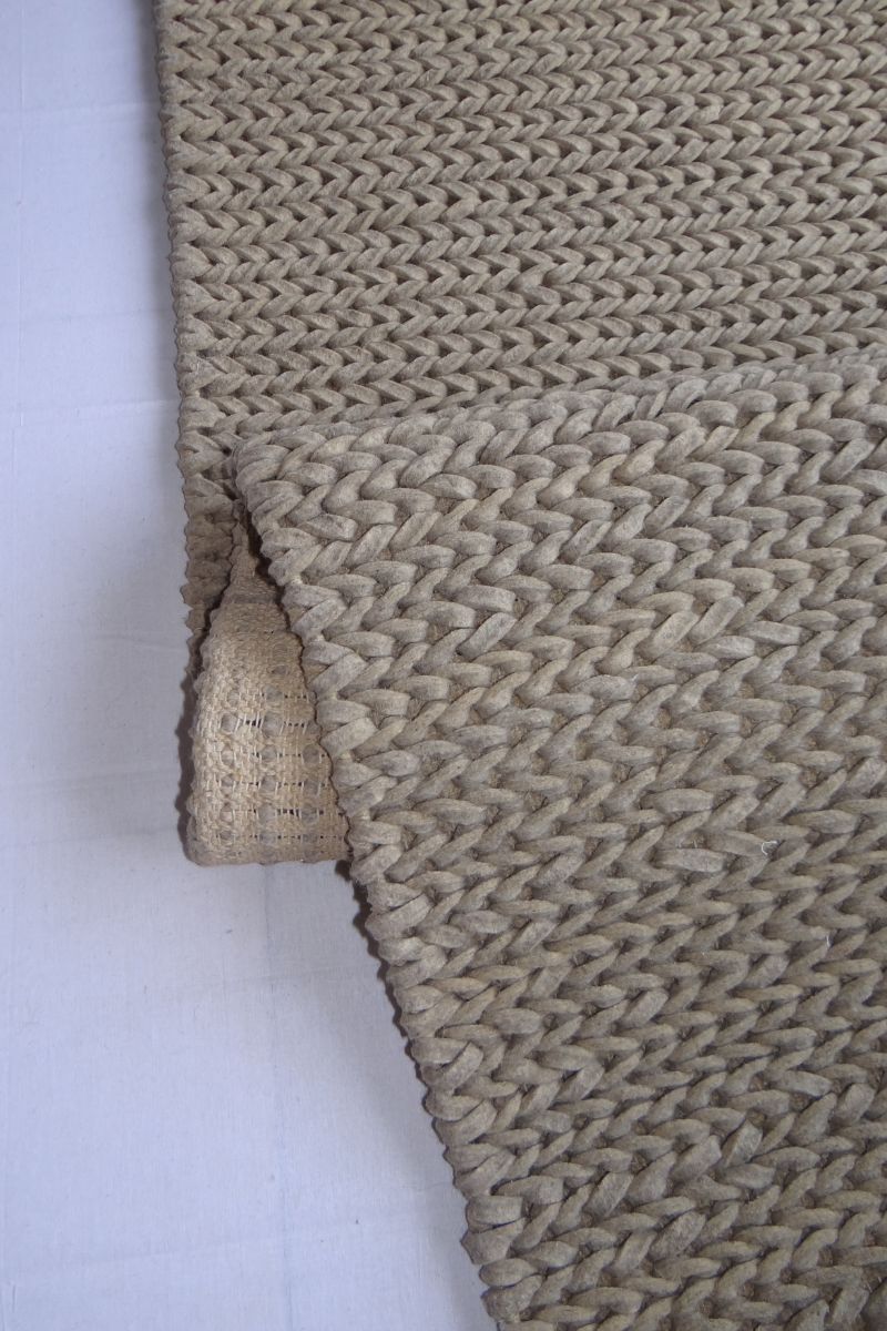 Pitloom Felt Wool Light brown Area Rug