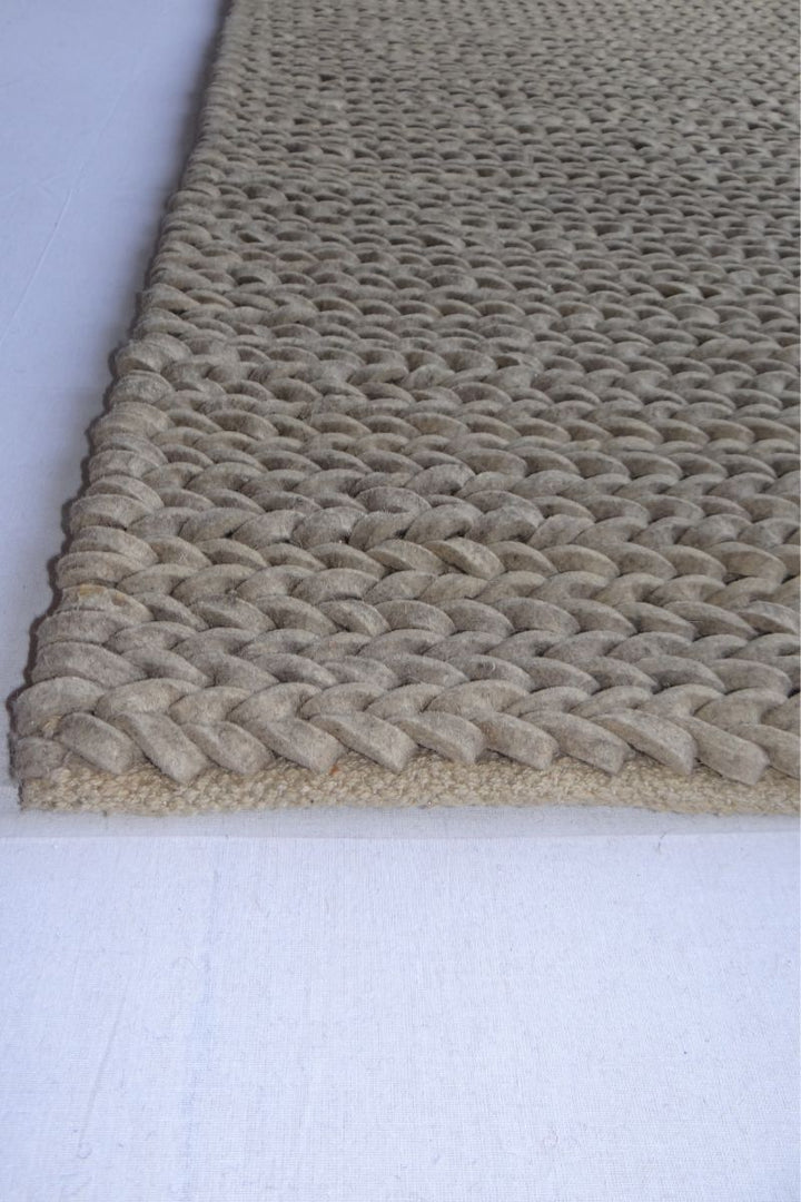 Pitloom Felt Wool Light brown Area Rug