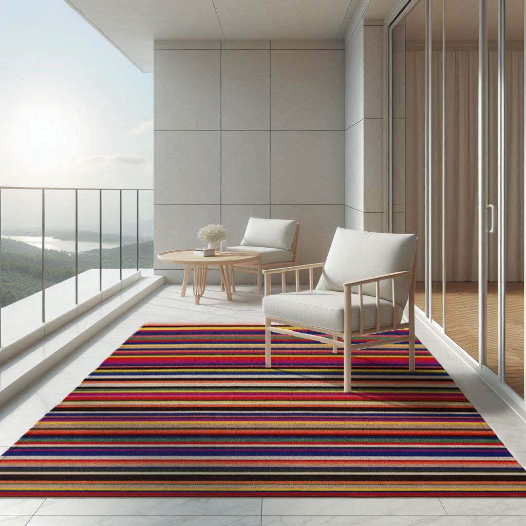 Hand Tufted Multicolor PET Outdoor Rug