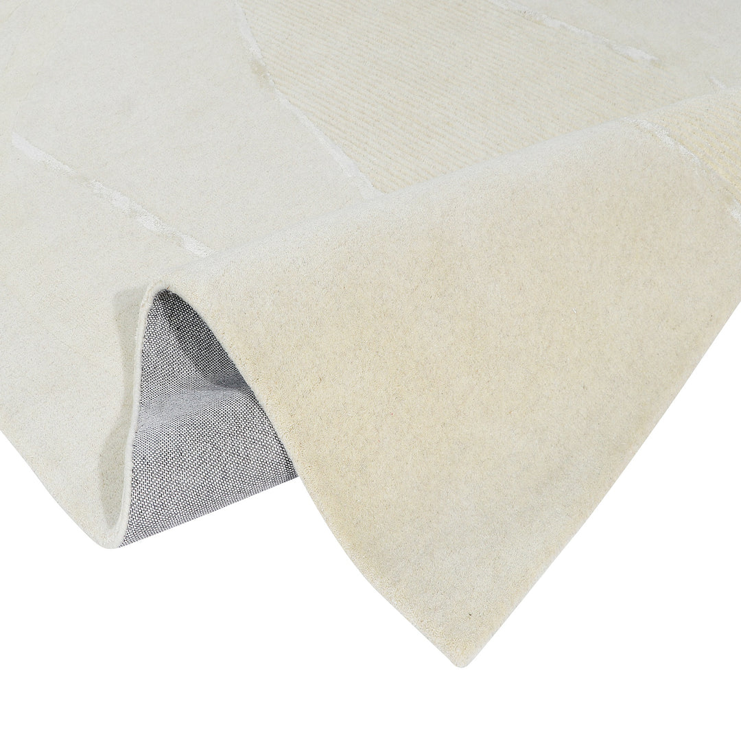 Hand Tufted Indian Wool and Viscose Off White Area Rug