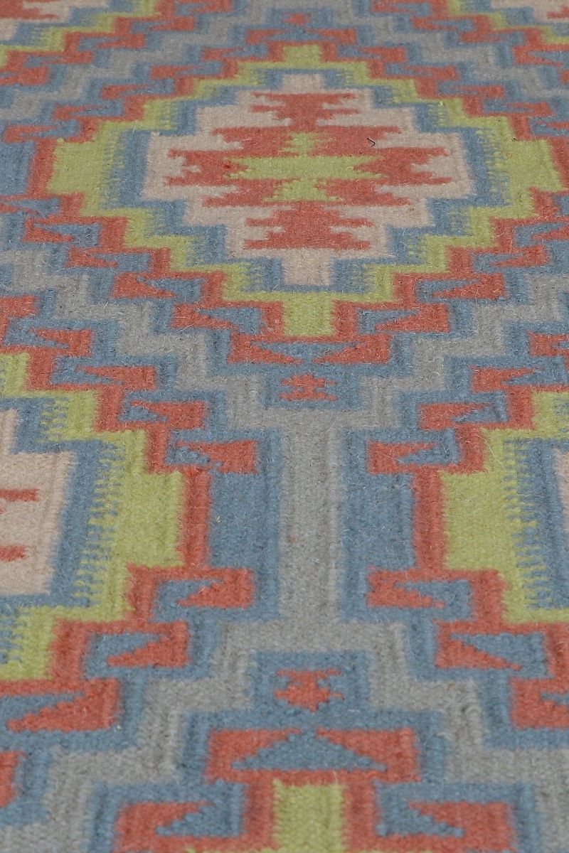 Panja Durry Handmade Wool Multicolor Flatweave Area Rug