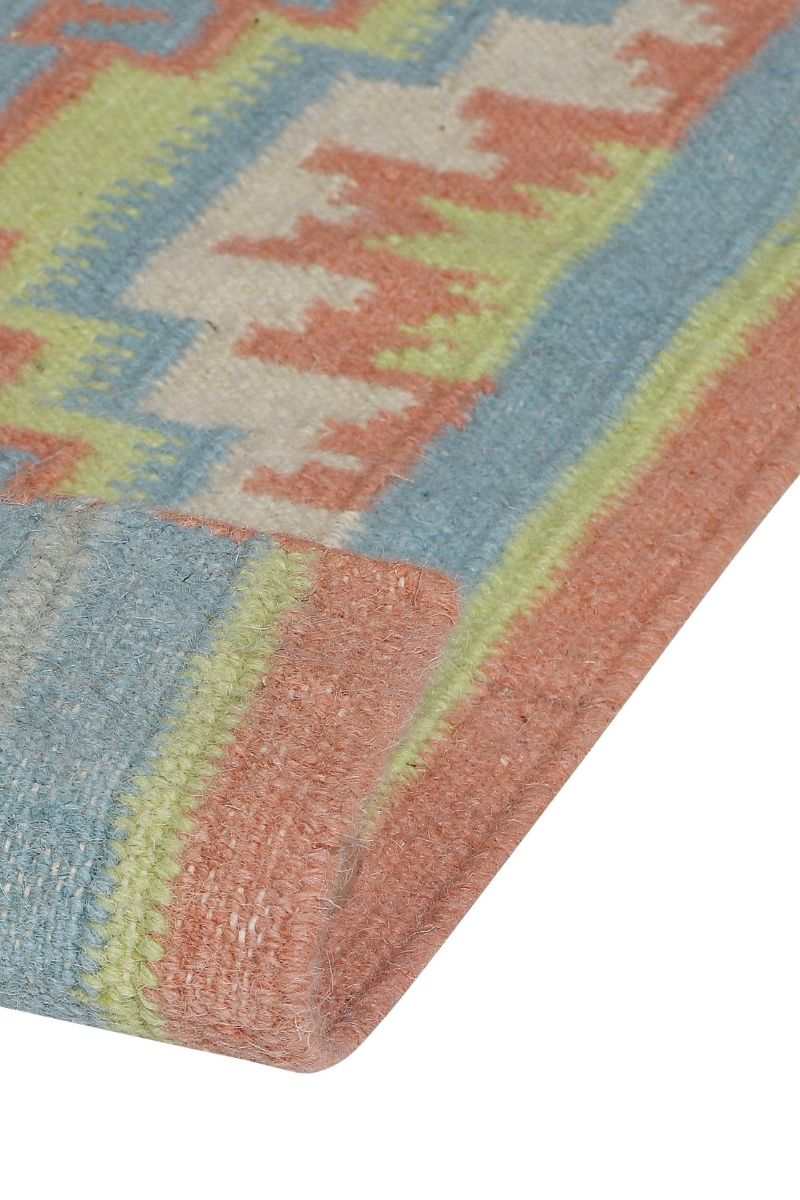 Panja Durry Handmade Wool Multicolor Flatweave Area Rug