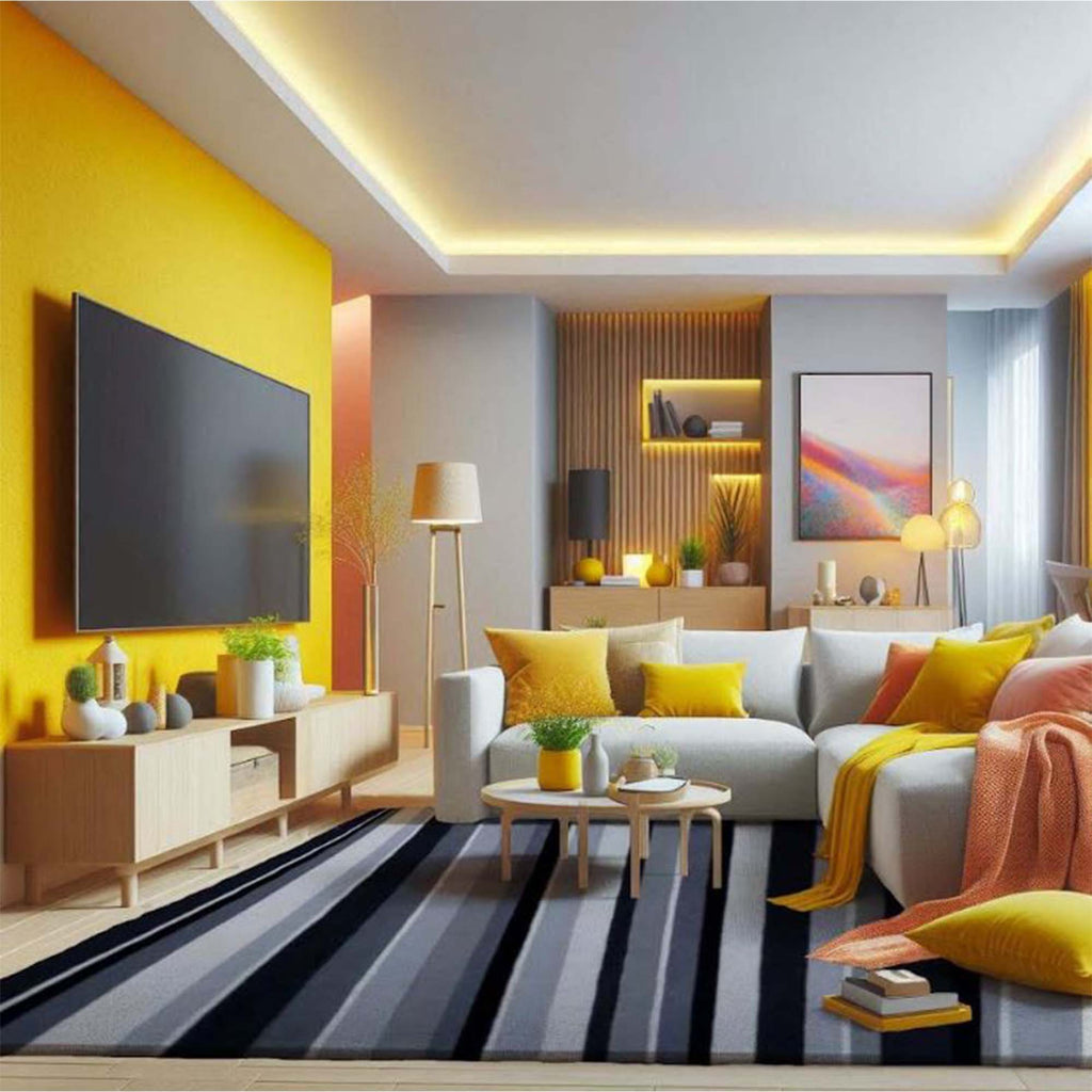 Hand Tufted Wool and Viscose Striped Multicolor Rug