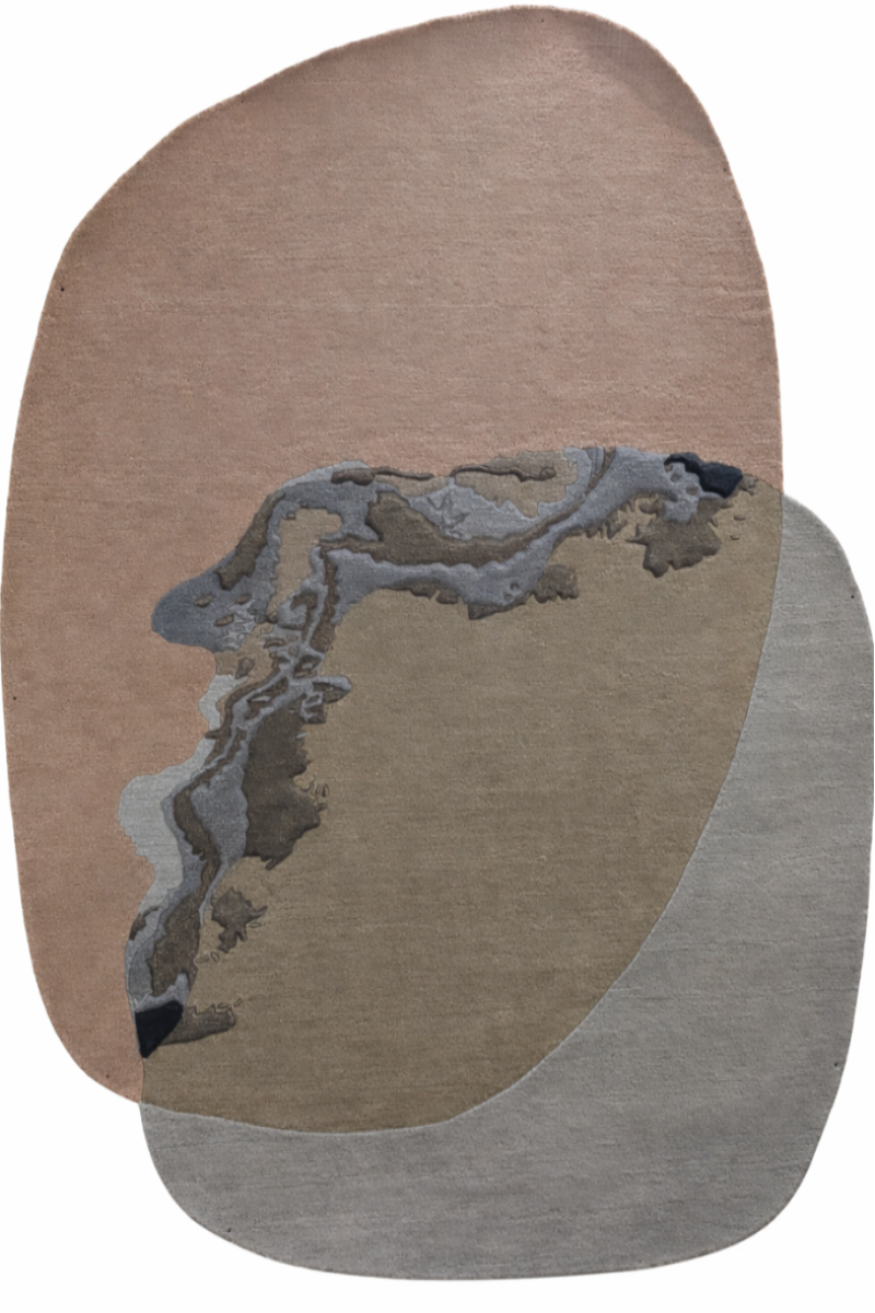 Rug with abstract design on a white background