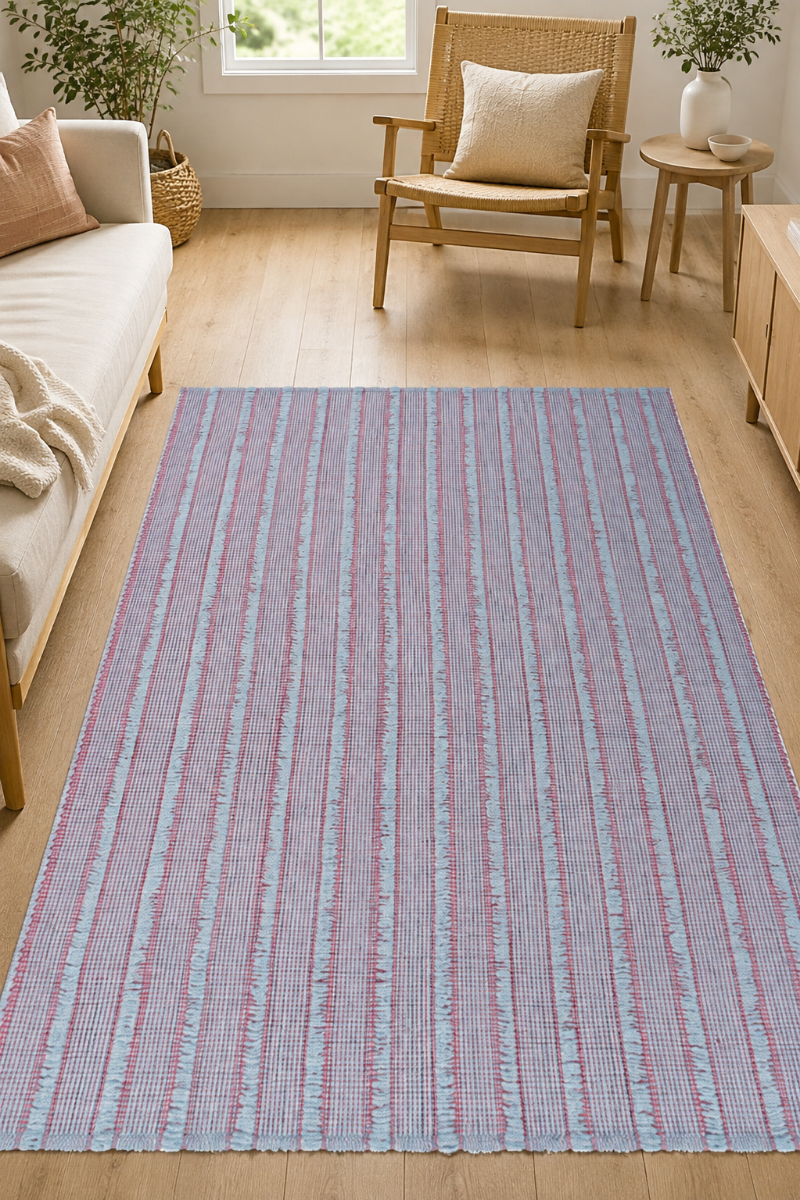 Pitloom Pink Wool Area Rug