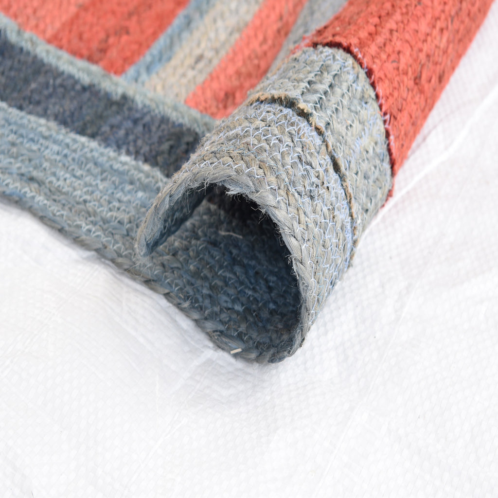 Hand Braided Multicolor Jute Dhurrie