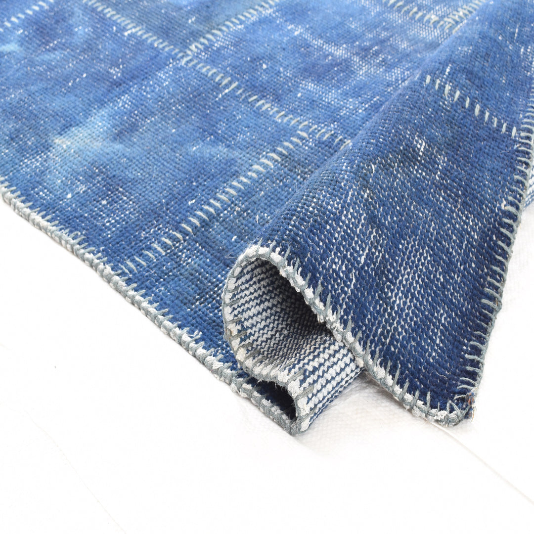 Hand Knotted Blue Wool