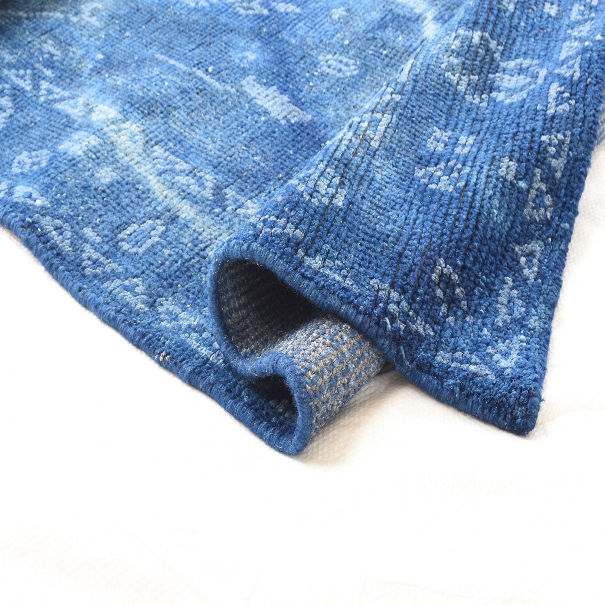 Hand Knotted Blue Wool Rugs