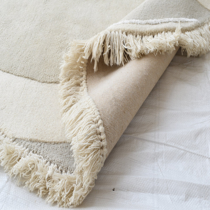 Hand Tufted Natural Wool Round