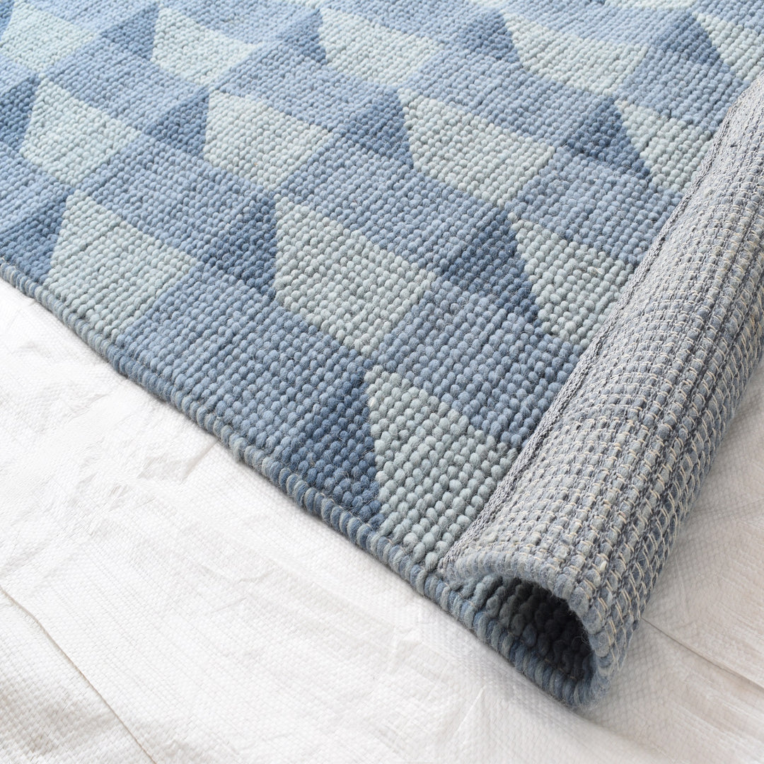 Pitloom Blue 100% Wool Rugs