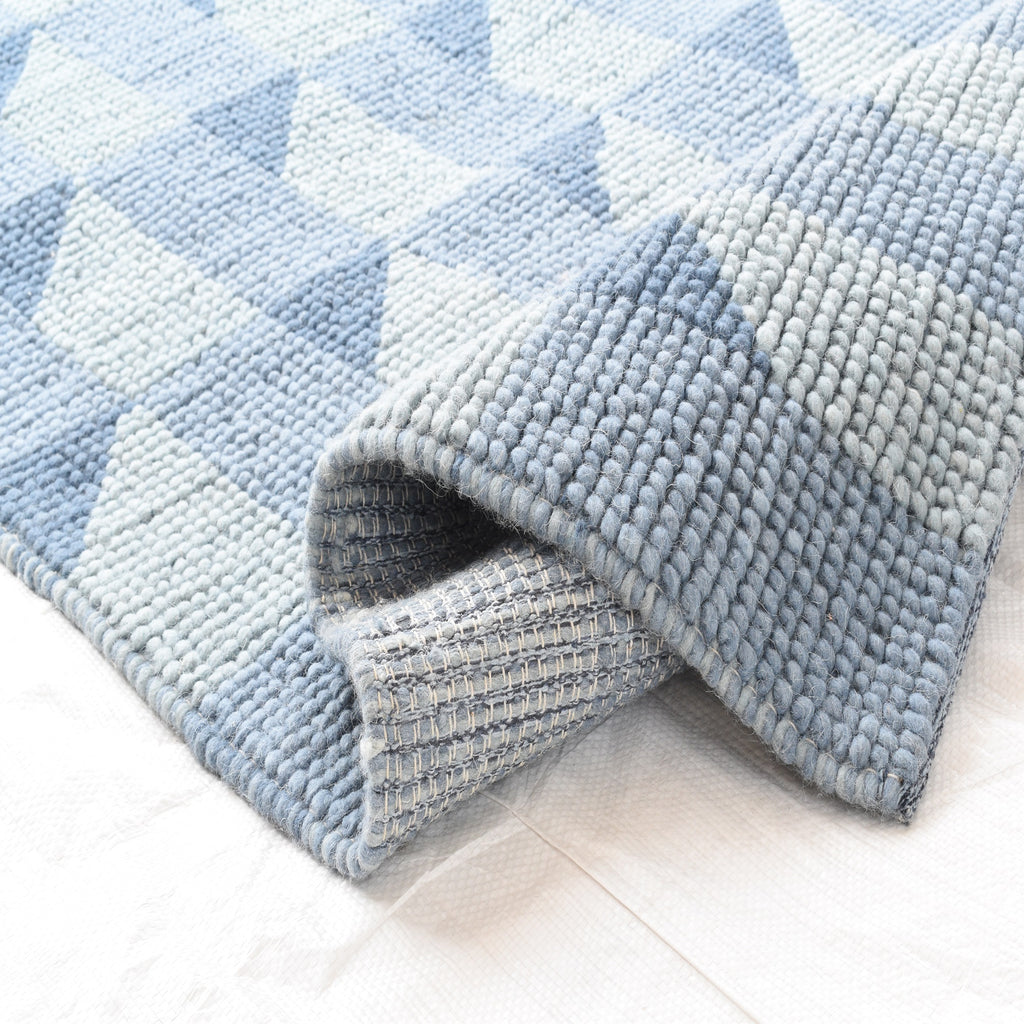 Pitloom Blue Wool Flatweave Rug