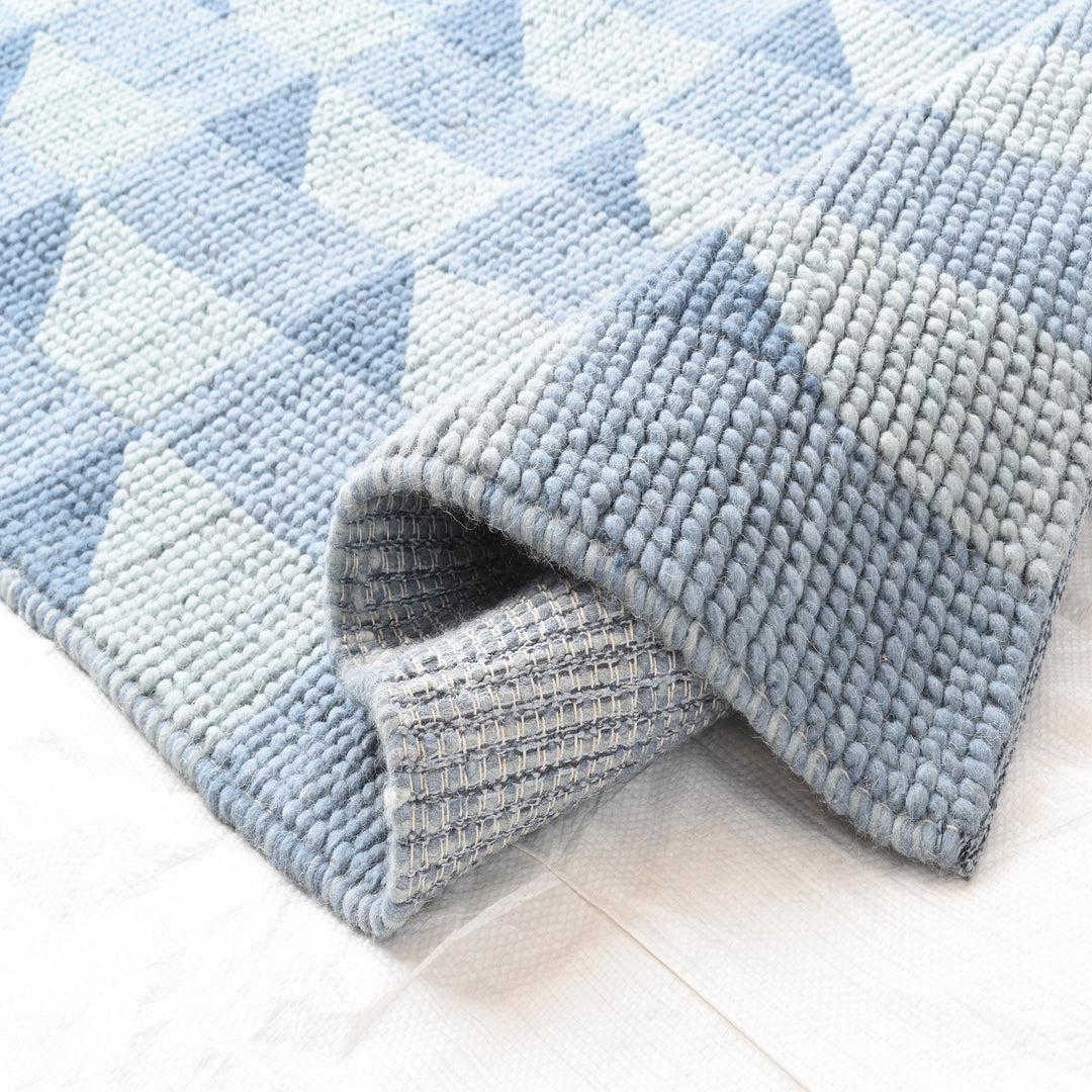 Pitloom Blue 100% Wool Rugs