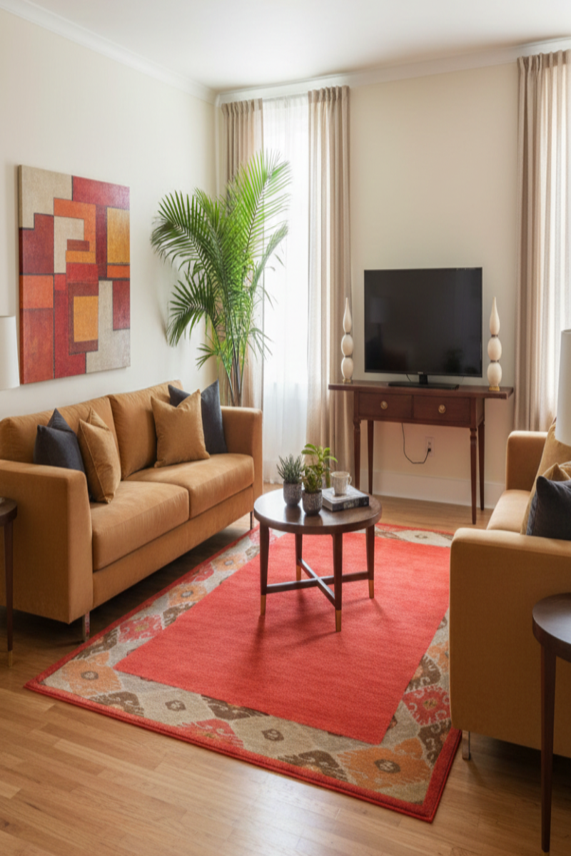 Hand Knotted Wool Red Area Rug