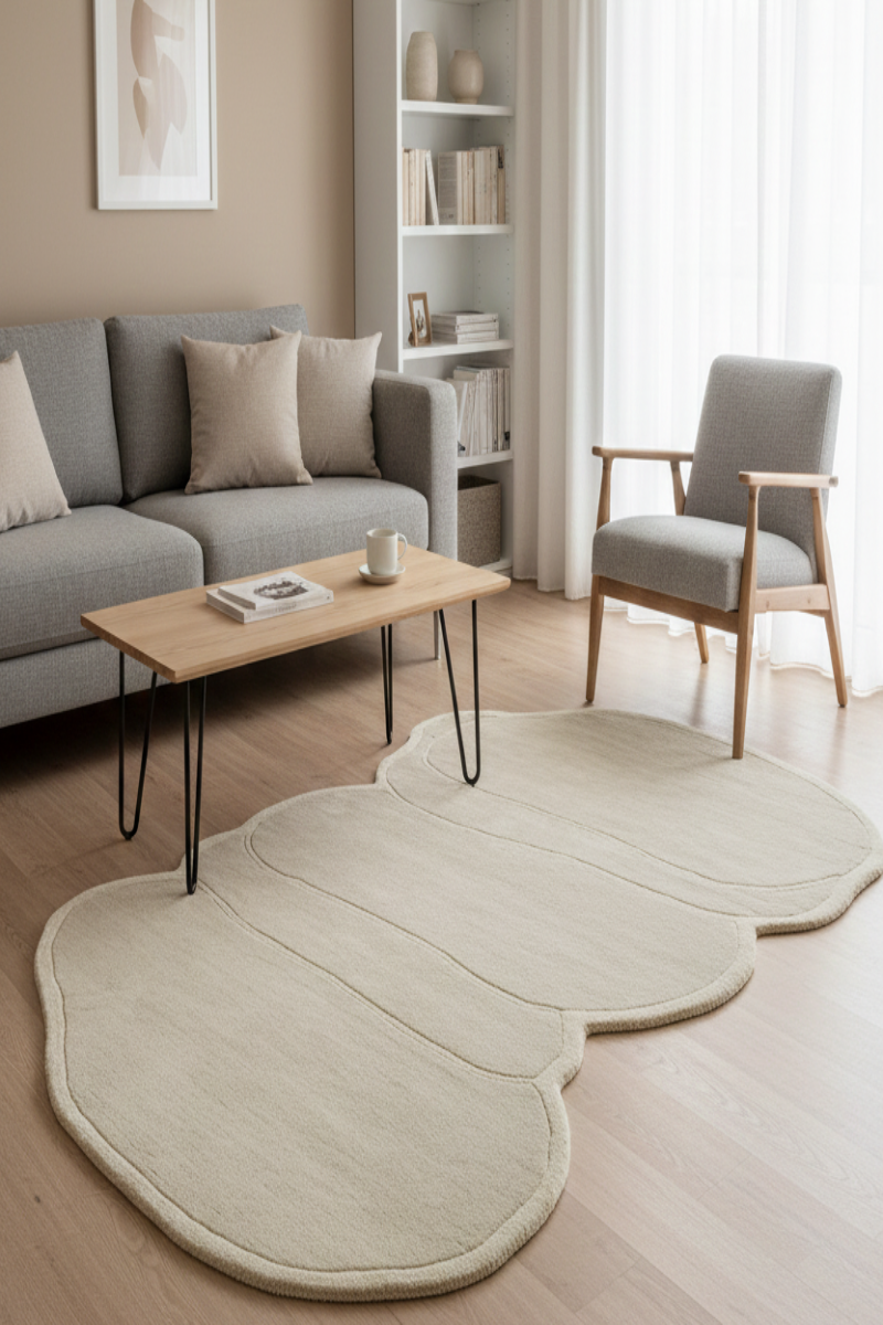 Hand Tufted Wool Beige Area Rug