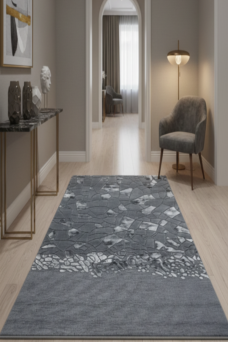 Hand Tufted Wool and Viscose Dark Grey Area Rug