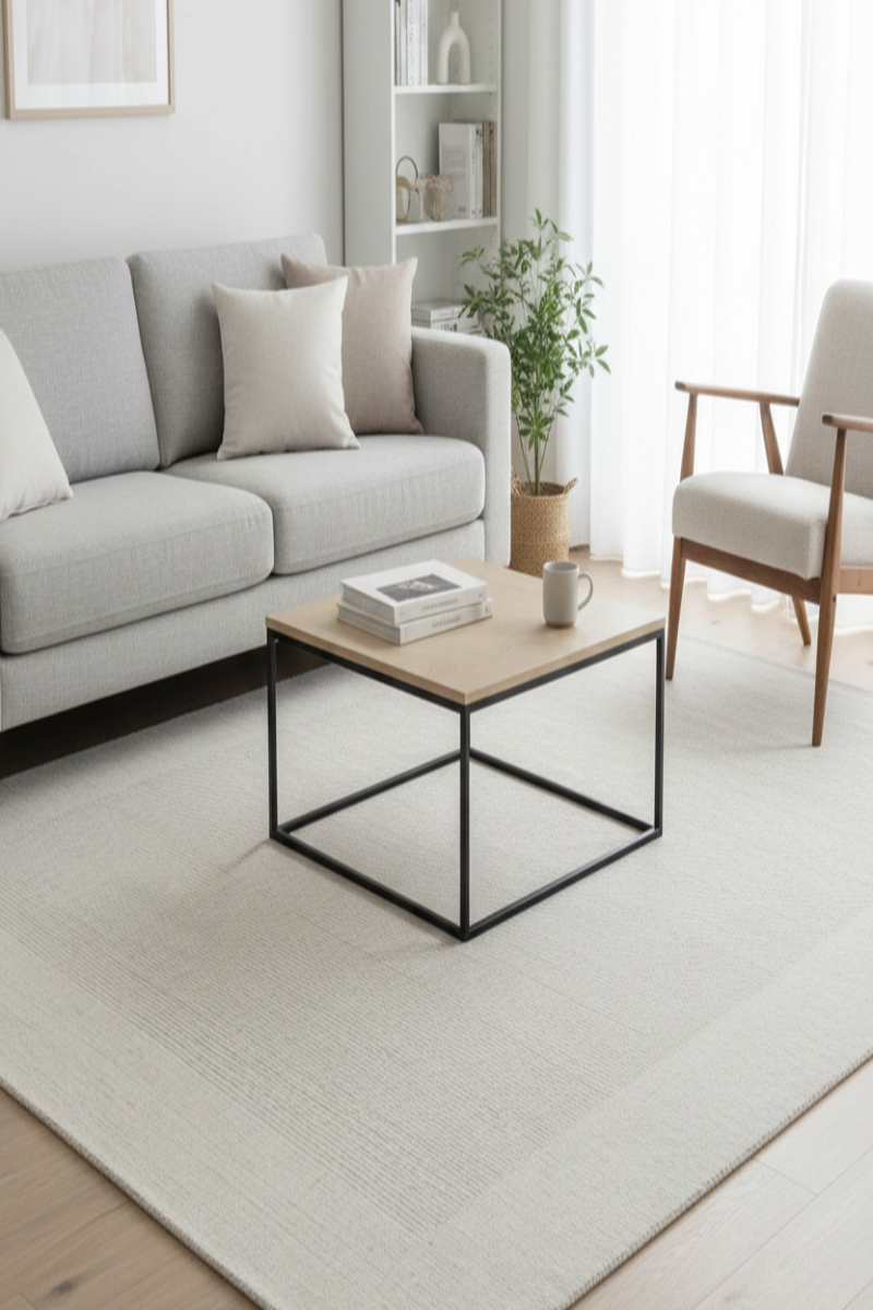 Handloom Off Wool White Rug