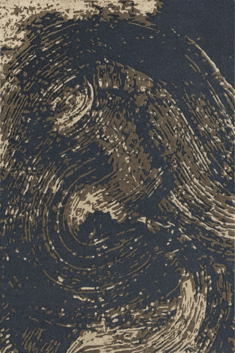 Hand Tufted Wool blue Area Rug