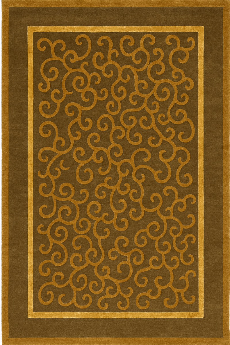 Hand Tufted Wool and Viscose Green Area Rug