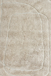 Tuft with Needle Natural Shaggy Wool Rug