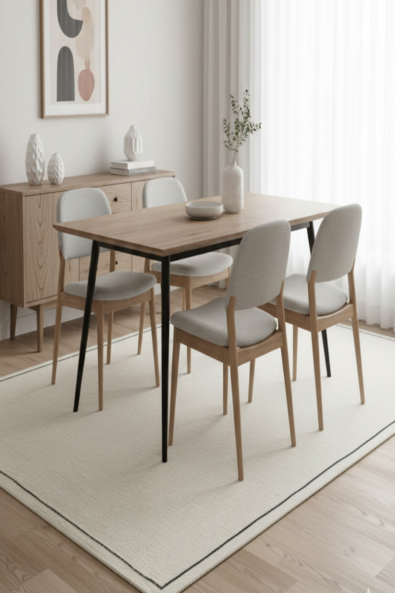 Handloom Wool White Area Rug