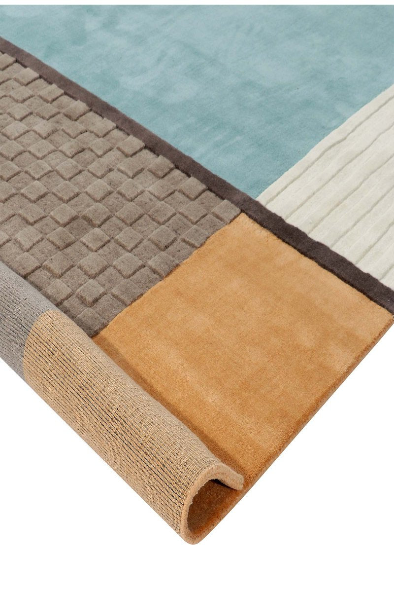 Handloom Multicolor Wool and Viscose Rug