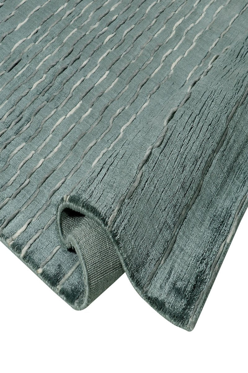 Handloom Handmade Wool and Viscose Grey Rug