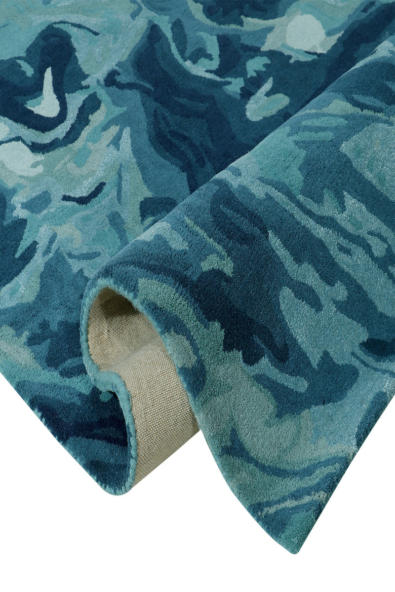 Hand Tufted Carpet Wool Blue Rug