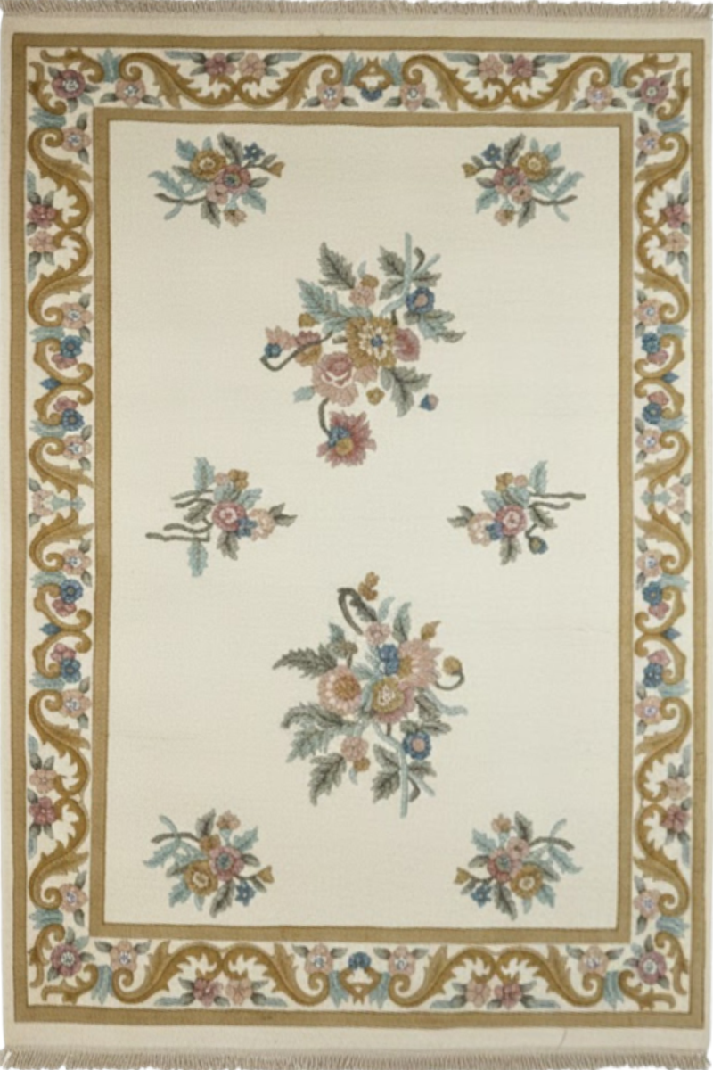Hand Knotted Wool Beige Area Rug