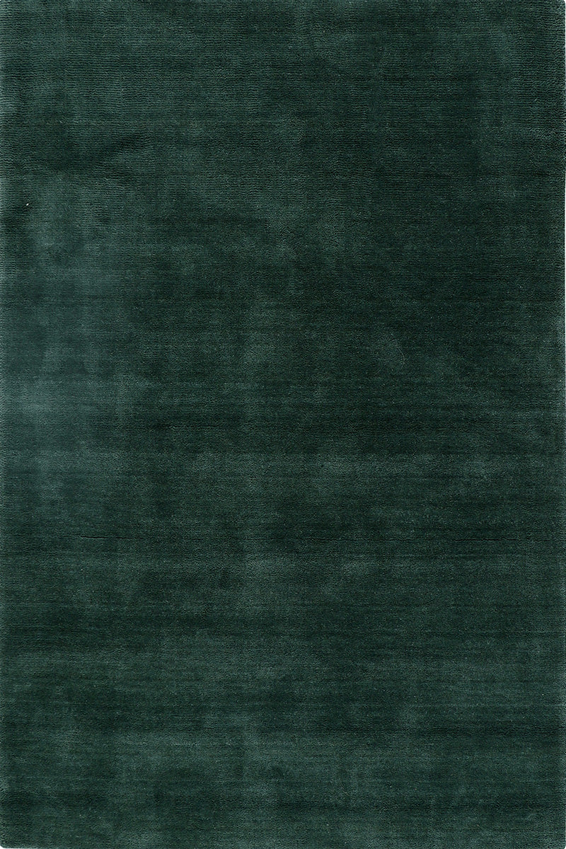 Hand Knotted Wool Dark Green Area Rug