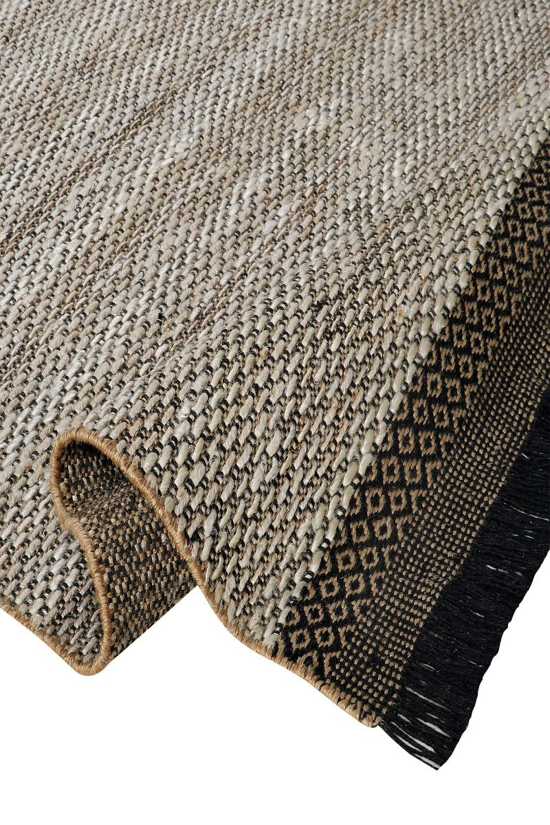 Pitloom Jute and Cotton  Grey Flatweave Outdoor Area Rug