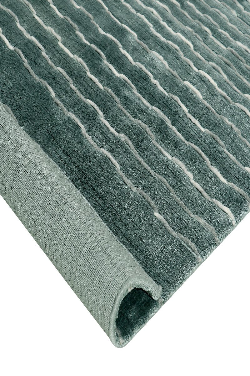 Handloom Handmade Wool and Viscose Grey Rug