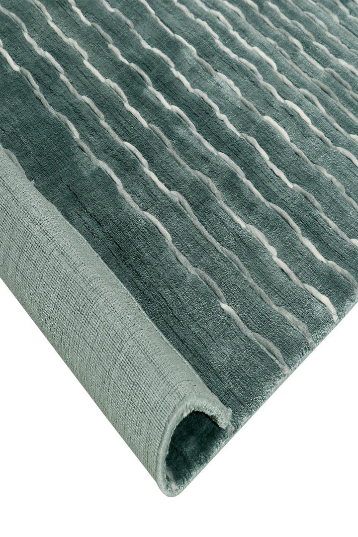 Handloom Handmade Wool and Viscose Grey Rug